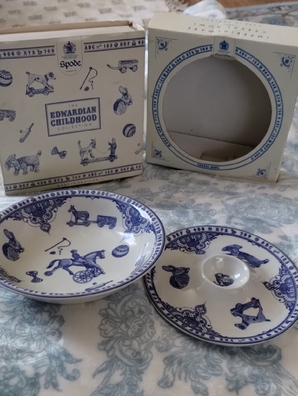 Spode Blue and Cream Edwardian Childhood Ceramic Serving Set